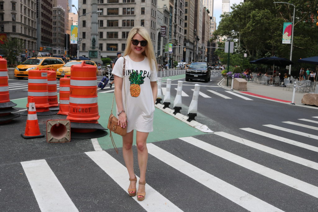 pineapple graphic tee dress