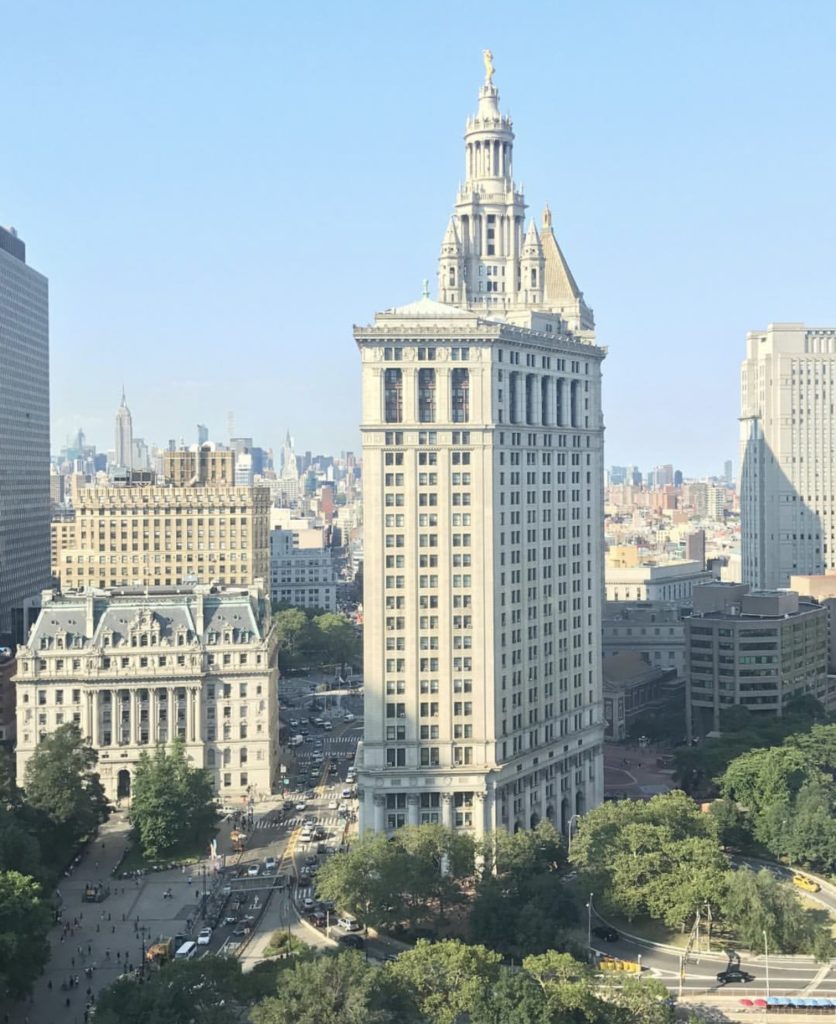 financial district apartment view looking north