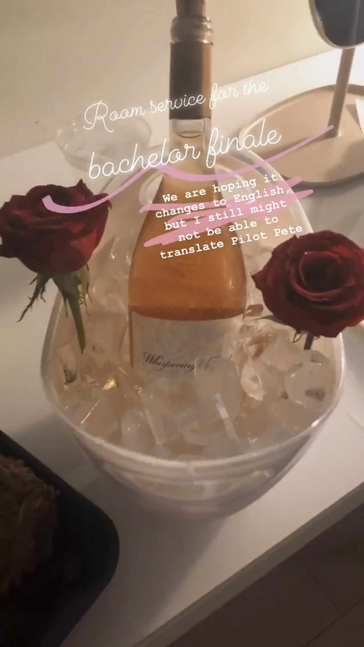 roses room service for the Bachelor finale