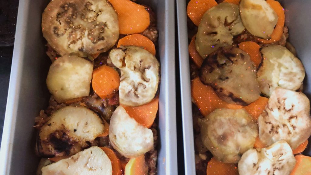 cut sweet potatoes and eggplant